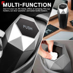Mini Litter Rubbish Bin Holder for Auto Car (Silver Lid)
