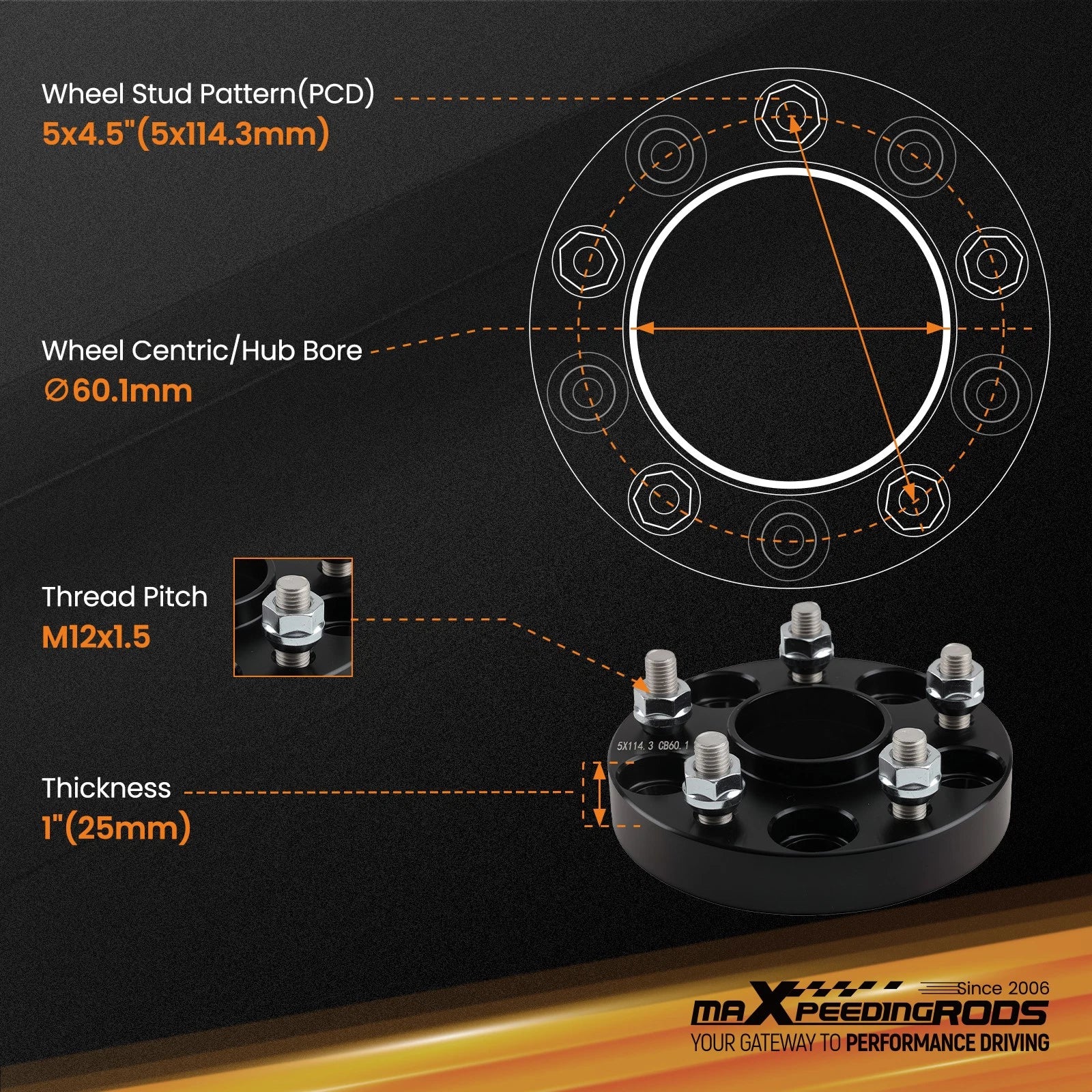 1 Inch Hub Centric Wheel Spacers for Lexus SC300 SC400 (1992–2000) 5x4.5