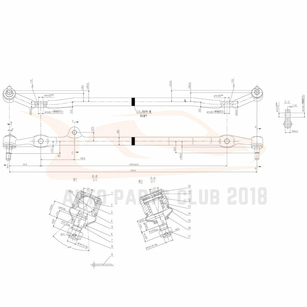 Set of 8 Front Idler Arms & Tie Rods for Toyota Pickup (RWD)