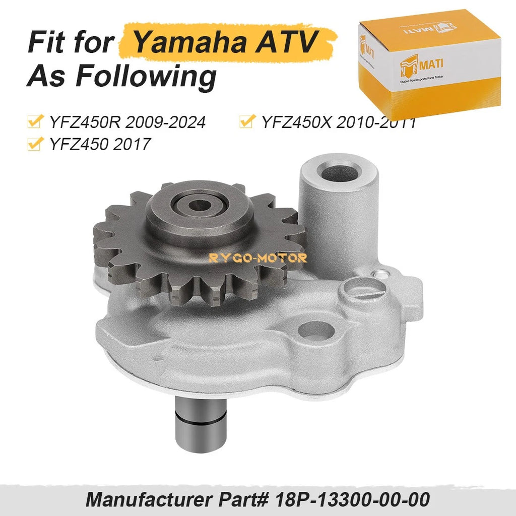 Oil Pump Assembly for Yamaha YFZ450R YFZ450X YFZ450 (2009–2024) 18P-13300-00-00