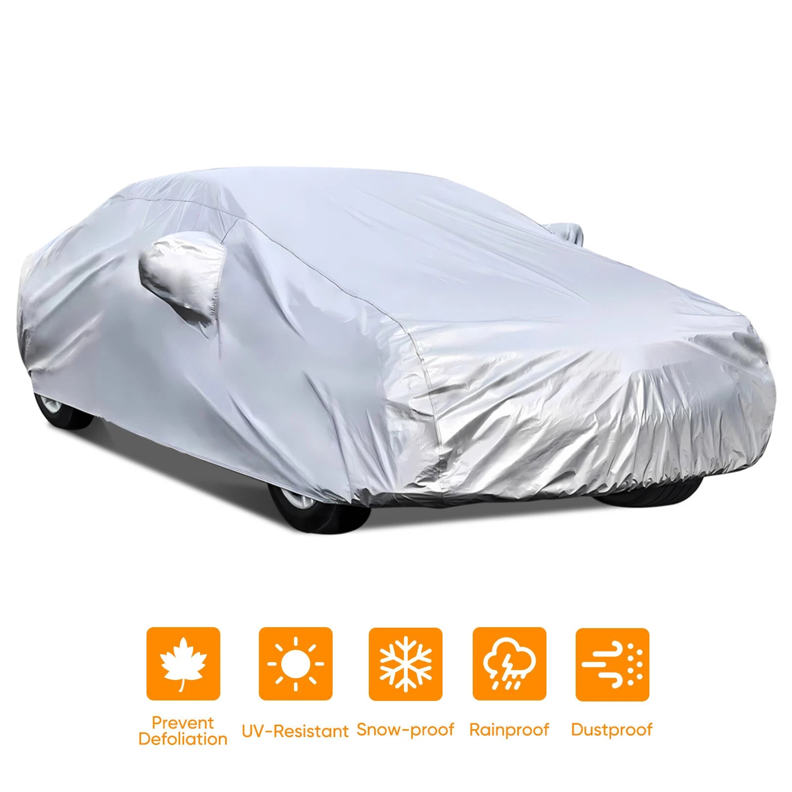Car Storage Cover for Sedan (UV Resistant, Dust & Wind Protection)