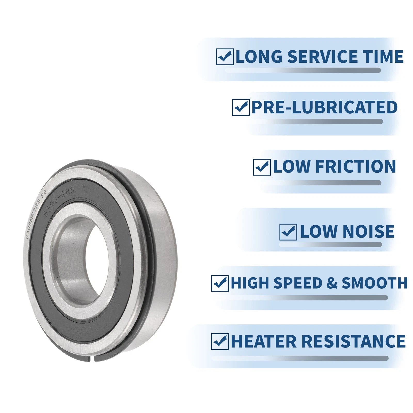 Deep Groove Ball Bearing 6308NR2RS for Scooter Skateboard Wheel (40x90x23mm)