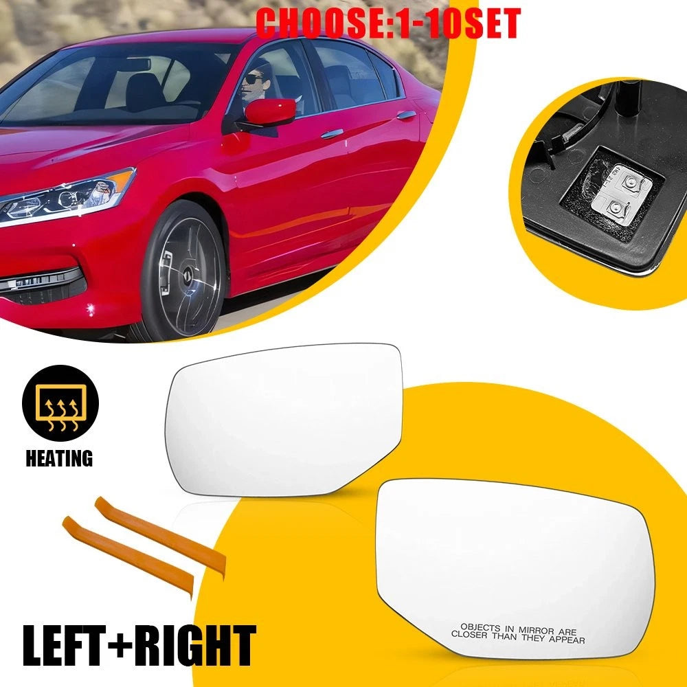 Heated Mirror Glass w/ Backing Plate for Honda Accord (2013–2017) 2X