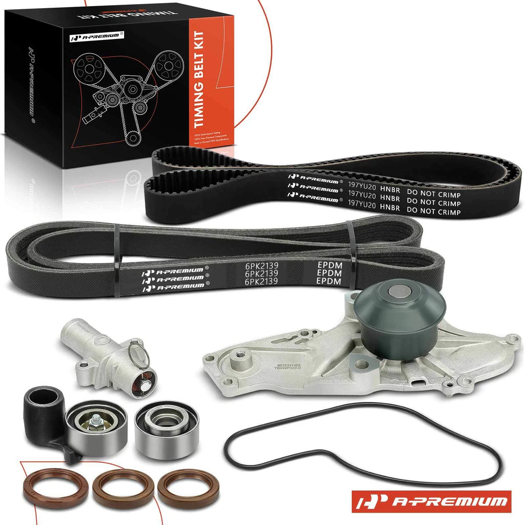 9x Timing Belt & Water Pump Kit for Honda Accord, Pilot, Odyssey (2003–2012)