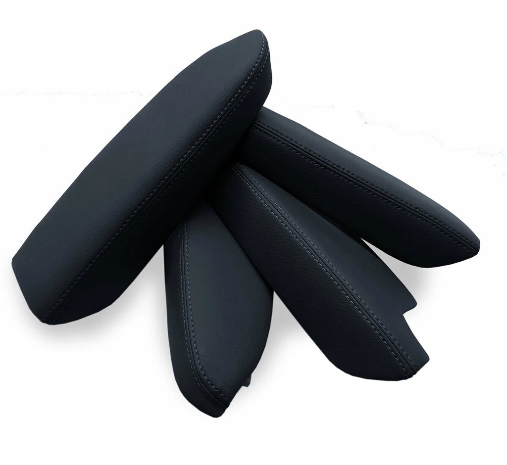 Set of 2 Front and Rear Door Armrest Covers for Acura TL (2004–2008) Black PVC Leather