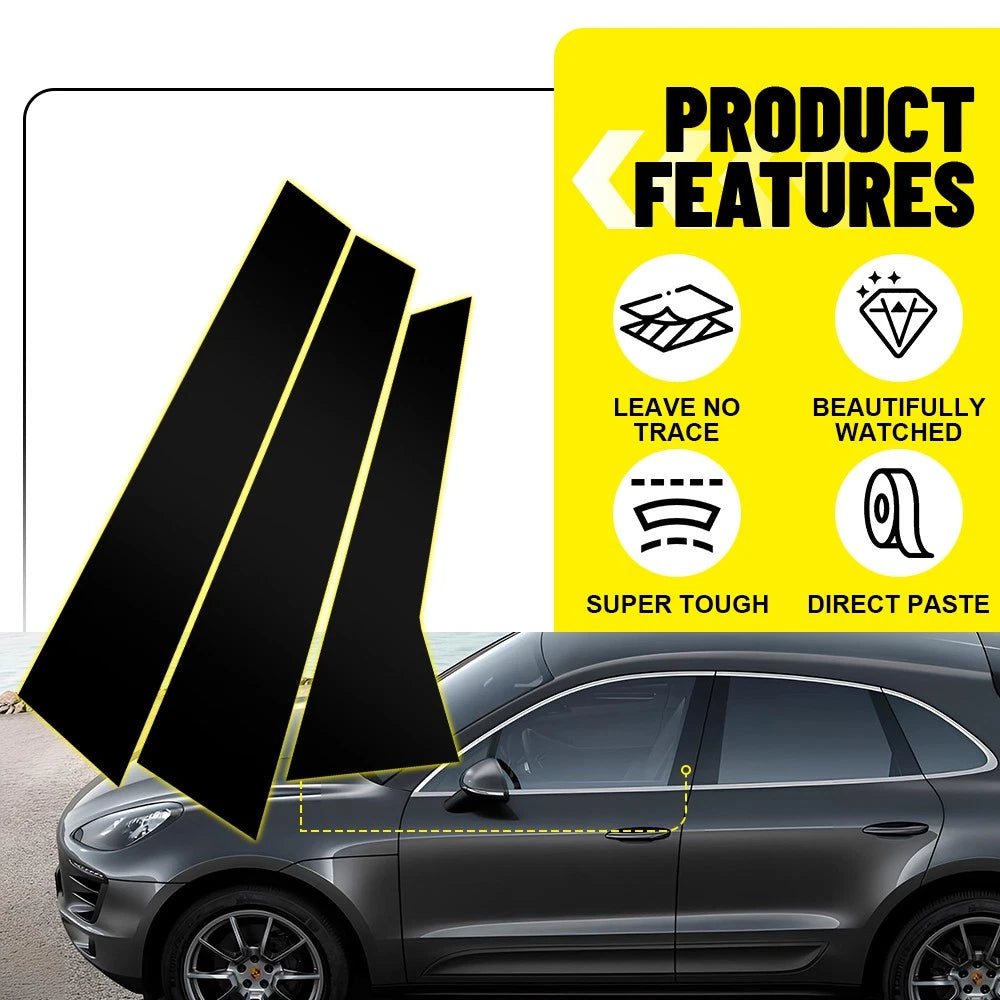 Glossy Black Pillar Posts Trim for Porsche Macan (2014-2022)