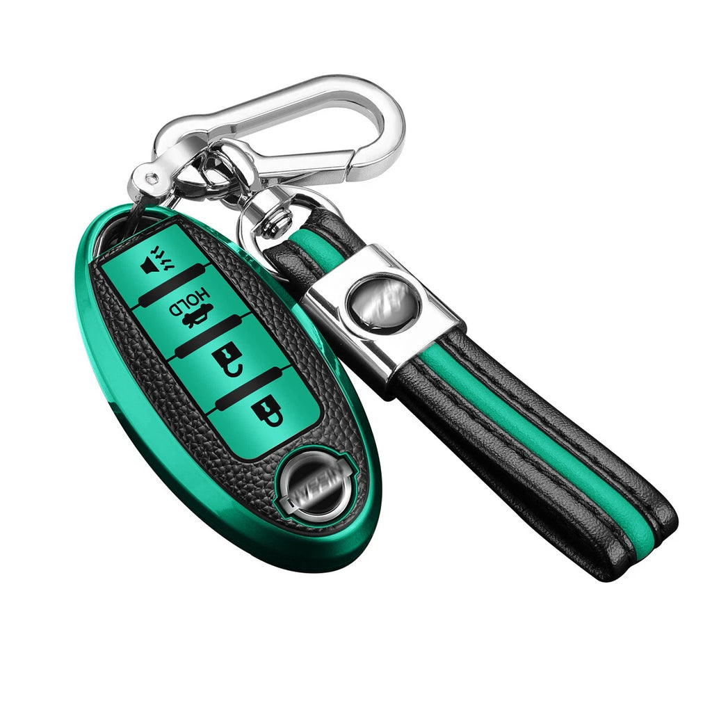 Soft TPU Leather Smart Remote Key Case Protector for Nissan (2014-2023)