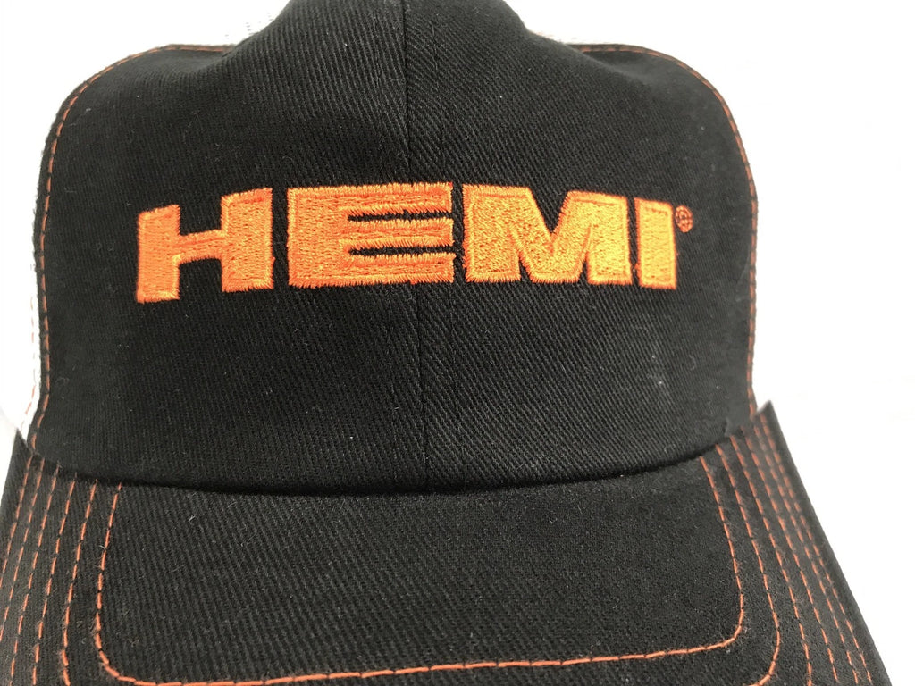 Hat Cap Black White Orange Dodge Hemi Logo Licensed for Chrysler Dodge (2005–2015)