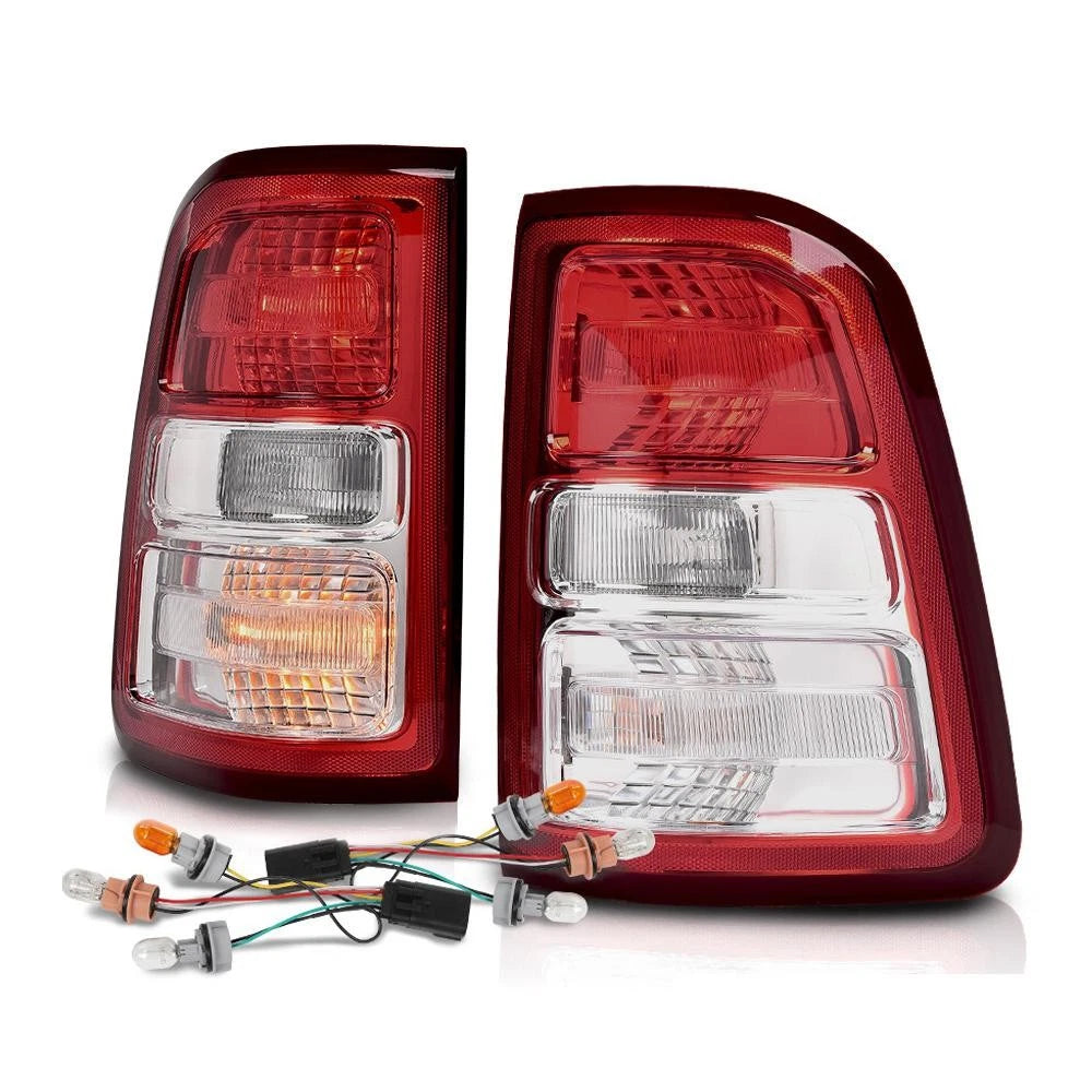 Set of 2 Halogen Tail Light Assembly for Ram 1500 (2019–2024) Chrome Bezel
