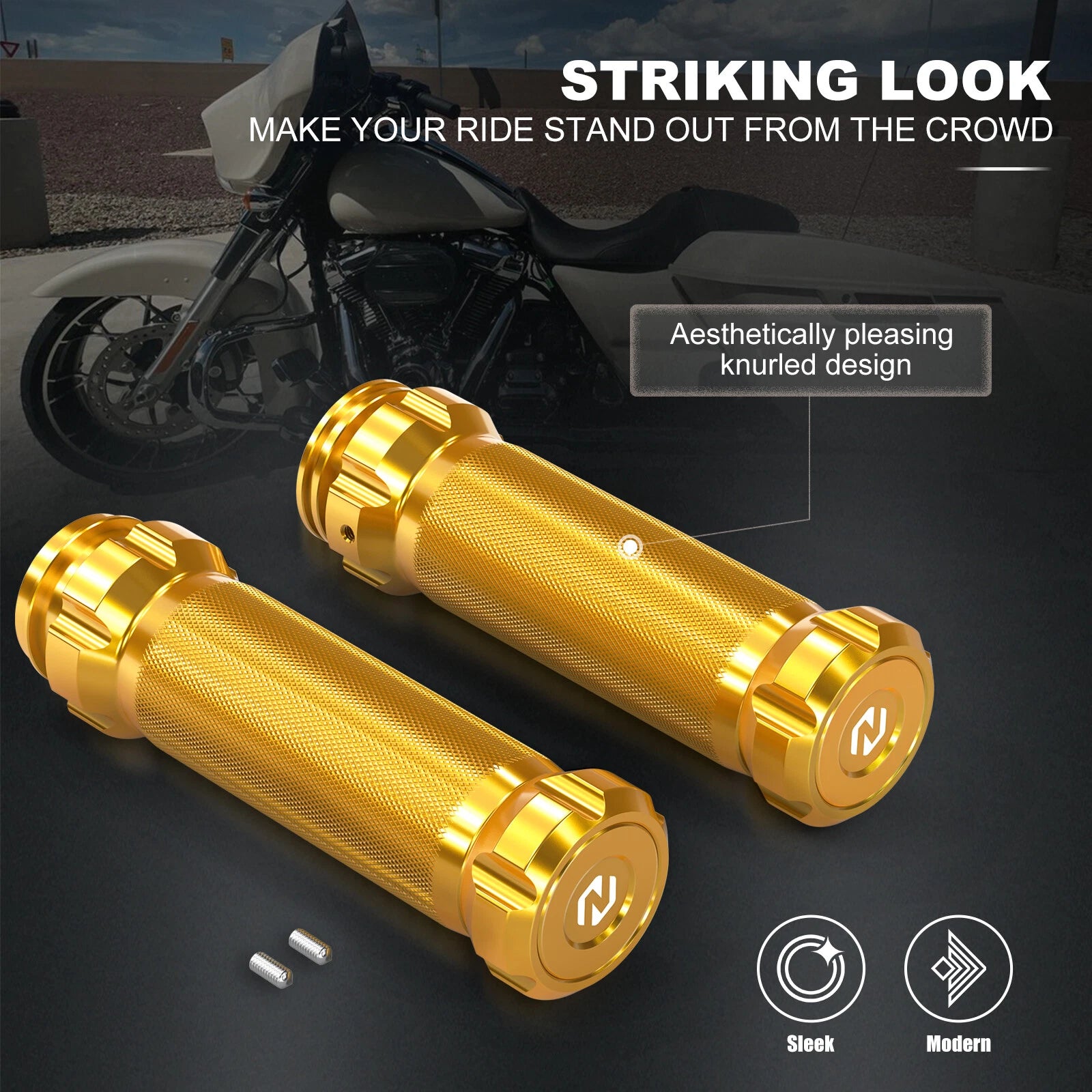 Aluminum Handlebar Grips for Harley Road King FLHR FLHRC FLHRXS FLHRSE (2014–2023)