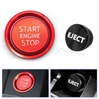 Aluminum Engine Start + Black Cigarette Lighter Button Trim for Audi A4 S4 (2010–2016)