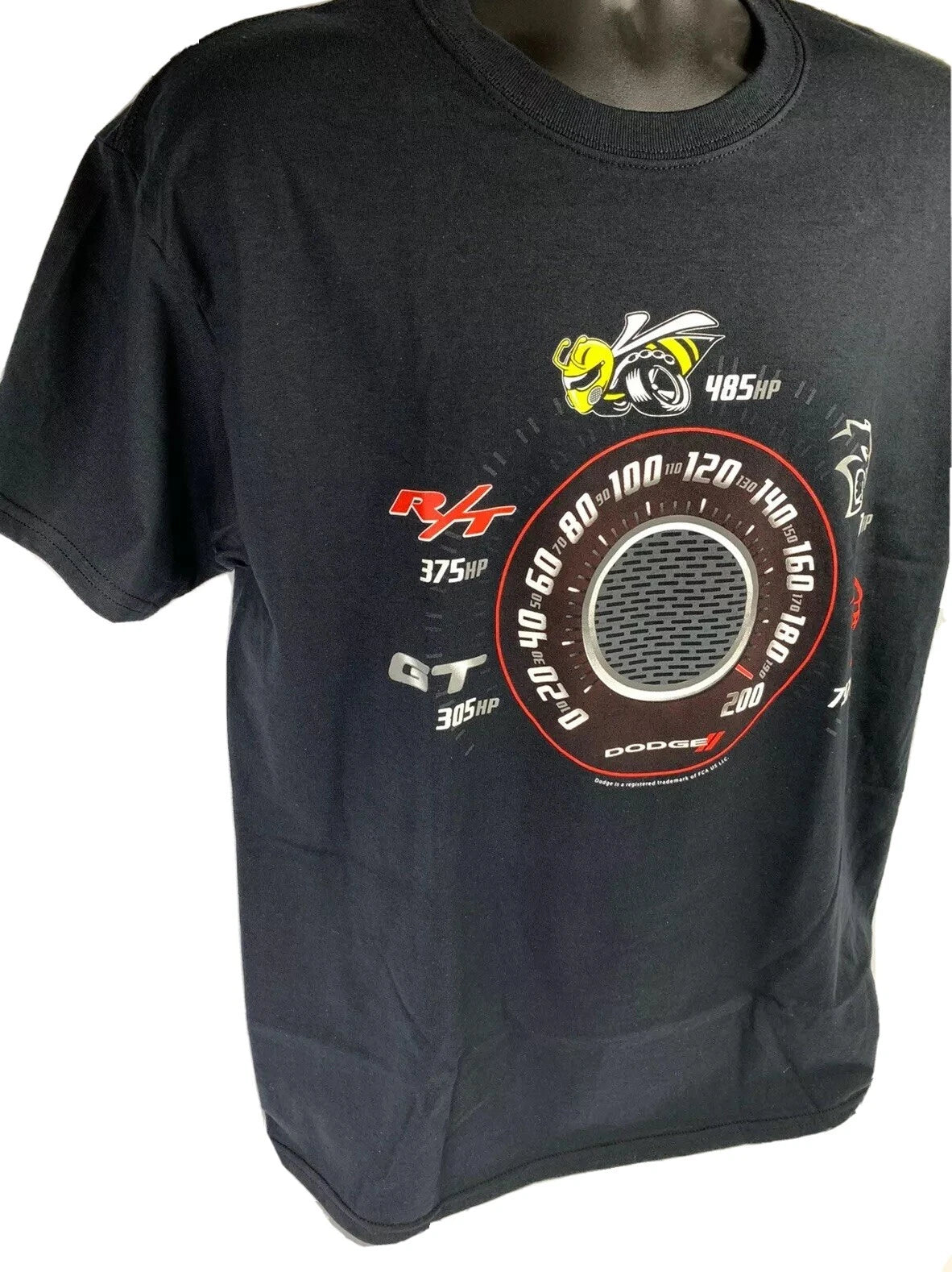Speedometer T-Shirt for Dodge Challenger and Charger Trim Levels (2008–2023)