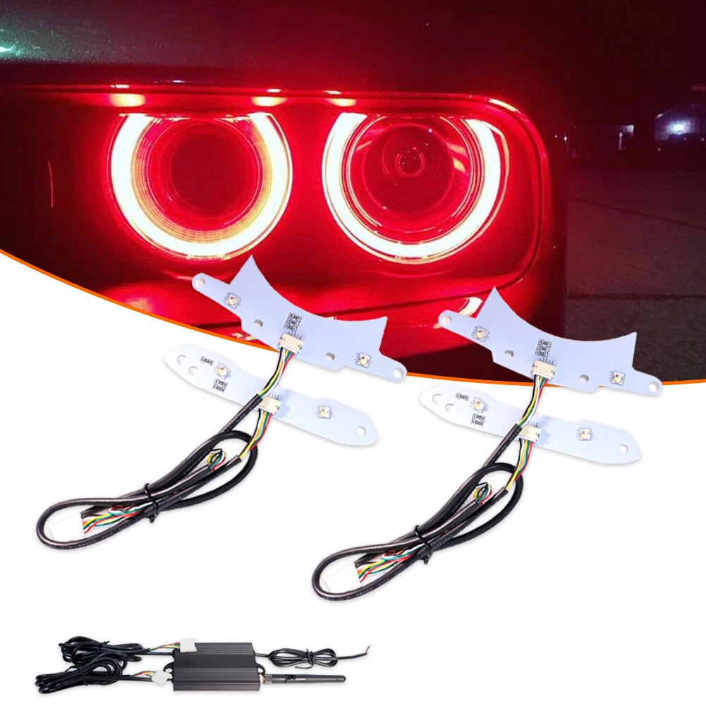 RGB-W LED Headlight Halo Ring Kit for Dodge Challenger (2015–2023)