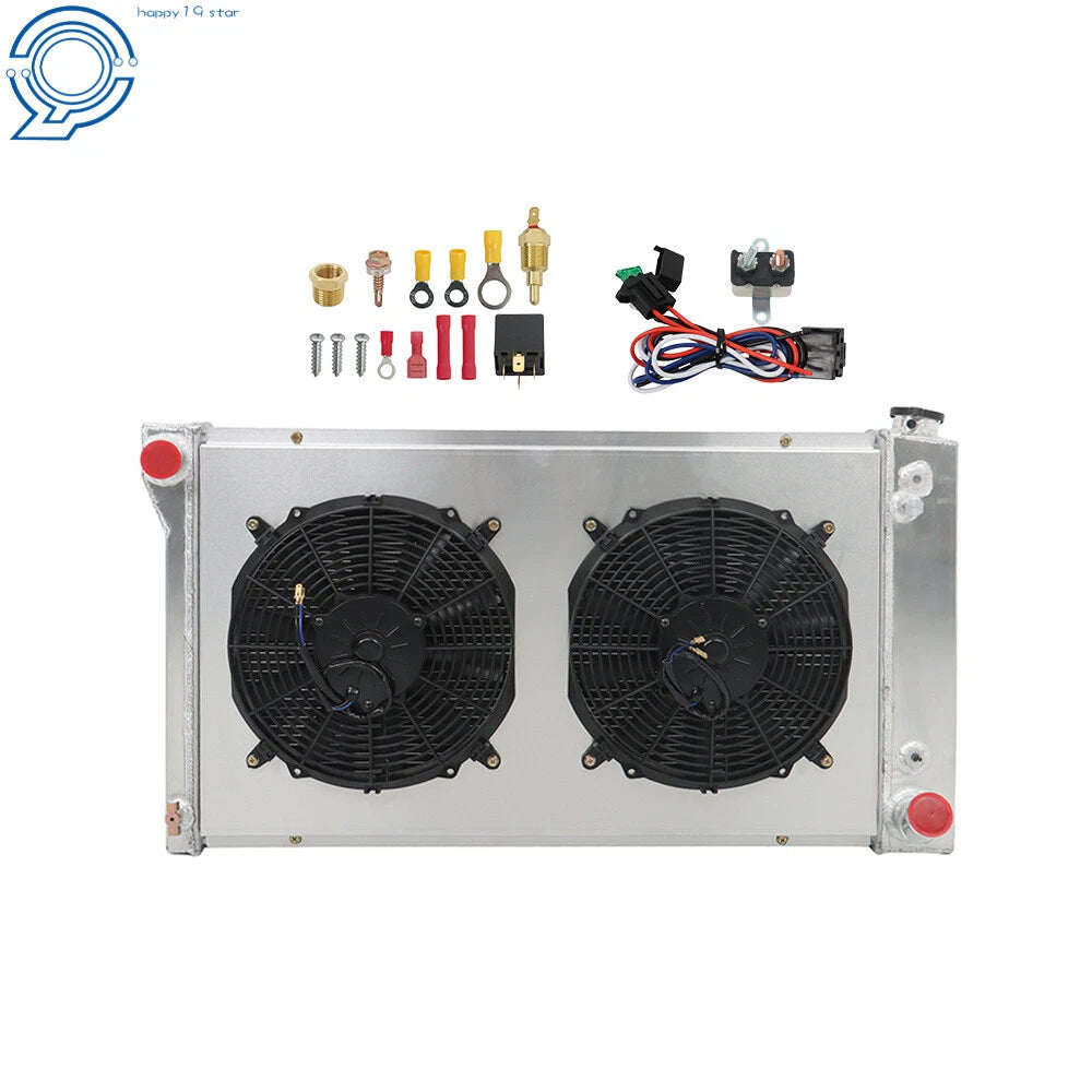 4 Row Radiator with Shroud Fan for Chevy C/K C10 C20 C30 (1967–1972)