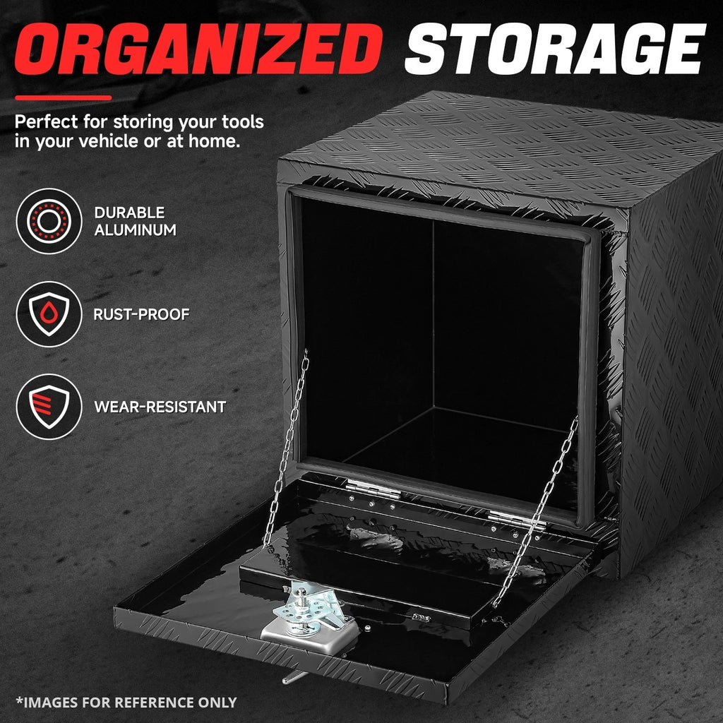 Diamond Tread Aluminum Tool Box for Universal Fit (46cm x 45cm x 46cm)