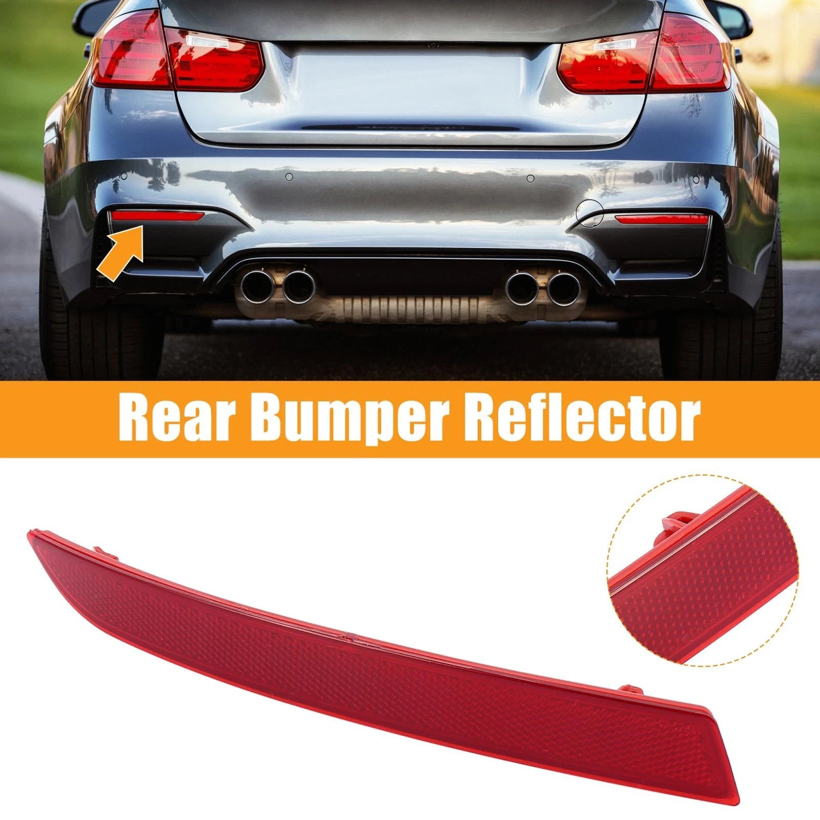 Rear Bumper Reflector Strip Cover Left 63147318555 for BMW 550i 535i (2006–2010)