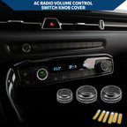 3X AC Radio Volume Switch Knob Cover Ring for Toyota Supra (2018–2022) Black