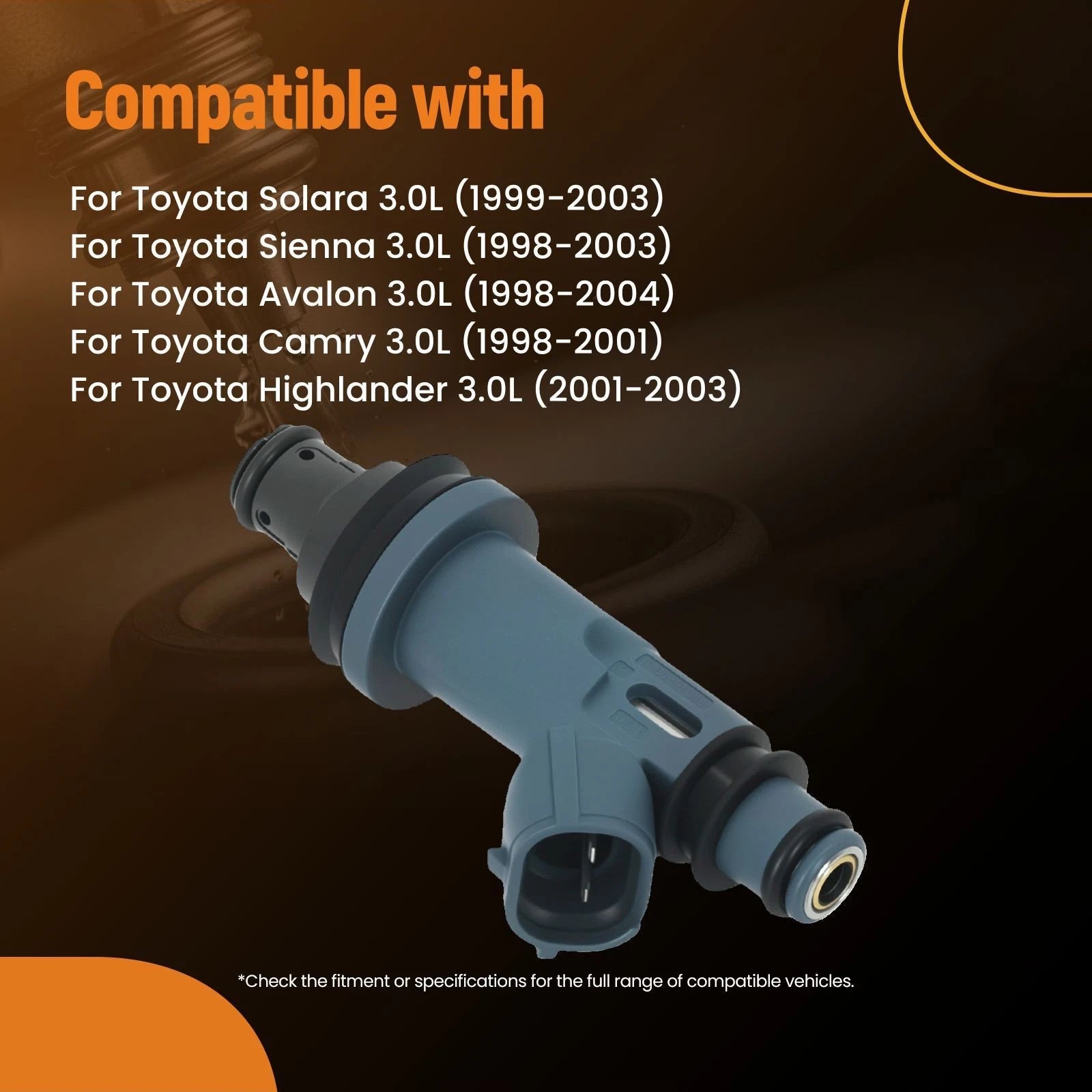 6X Fuel Injectors for Toyota Avalon 3.0L (1998–2004) 23250-20020 23250-0A010
