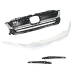 Front Upper Grille for Honda Pilot (2019–2021) Black Chrome Mesh Plastic