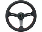 Sport Steering Wheel Kit Brushed Black Red Stitch for Chevy Camaro (1969–1994)