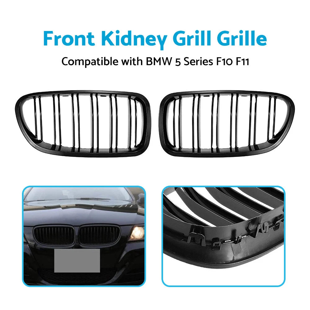 Bumper Bar Grille for BMW 5 Series F10 F11 (2010–2017) Gloss Black