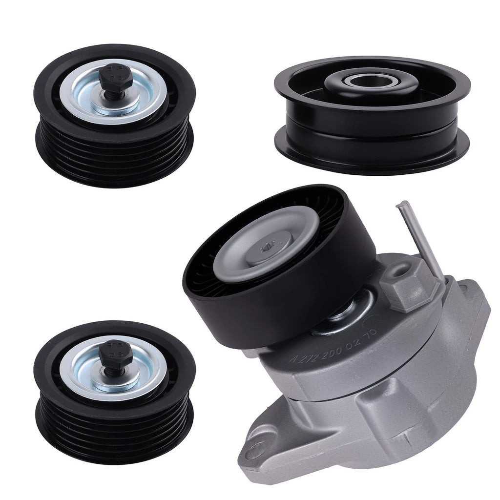 Belt Tensioner & 3 Idler Pulleys for Mercedes C300 E350 (2008–2011) 2722020719