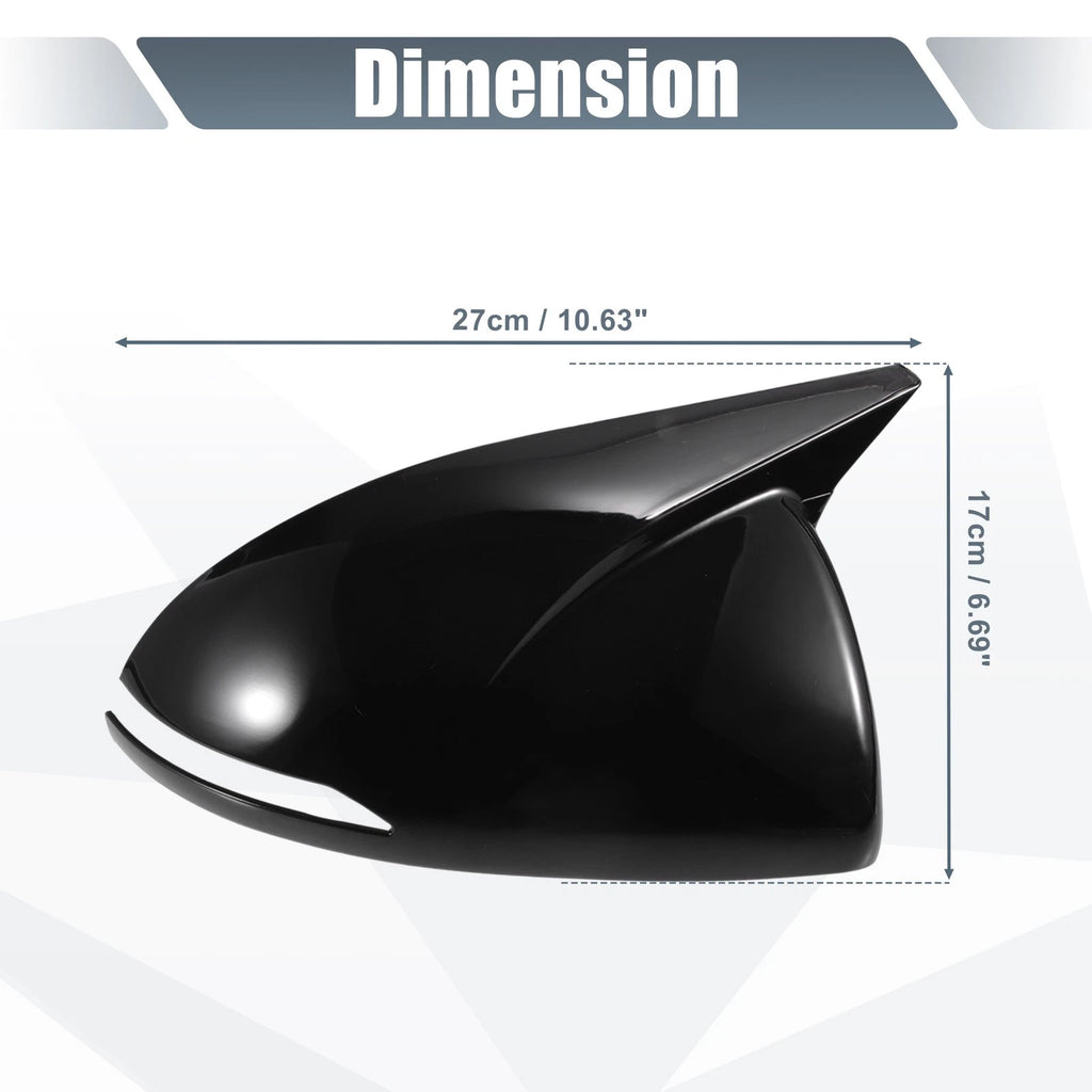 Pair Rearview Mirror Cover Overlay Gloss Black for Hyundai Sonata (2020–2023)