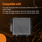 Cooling Radiator for Jeep Wrangler Renegade (1991–1994) 52080183 41-2101A