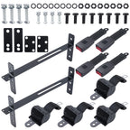 Set of 4 Retractable Golf Cart Seat Belts & Bracket Kit for EZGO, Yamaha, Club Car