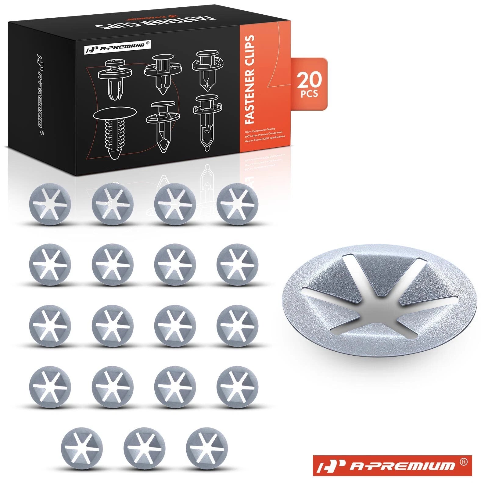 20Pcs Zinc Metal Push-On Retainer Fasteners for Chevy Buick GMC
