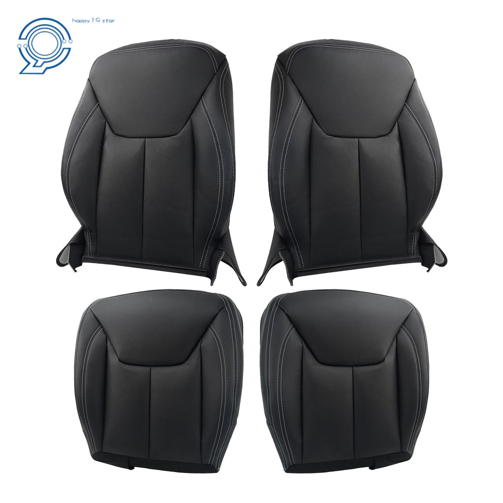 Set of 2 Black Leather Seat Covers for Jeep Wrangler (2013-2017)