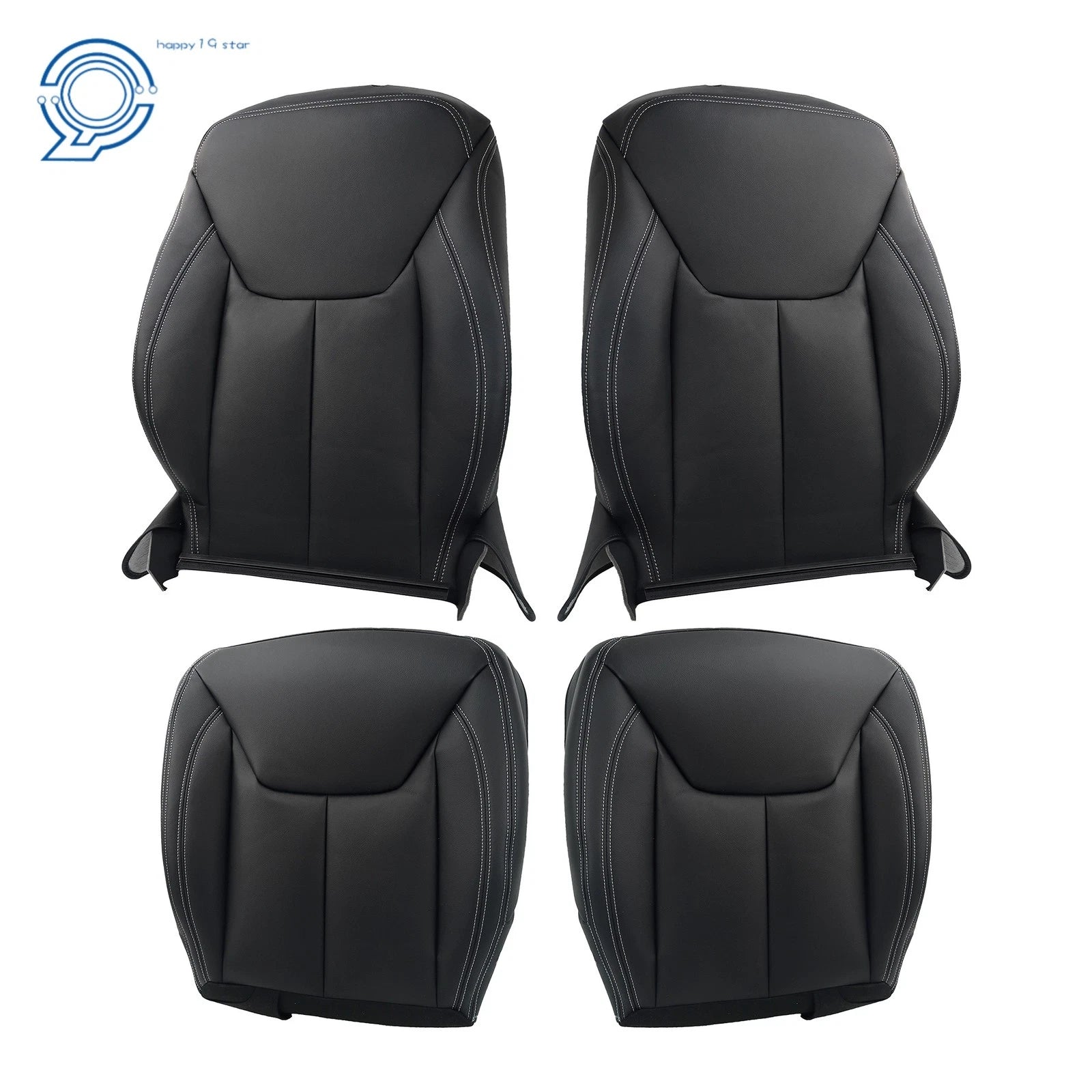 Set of 2 Black Leather Seat Covers for Jeep Wrangler (2013-2017)