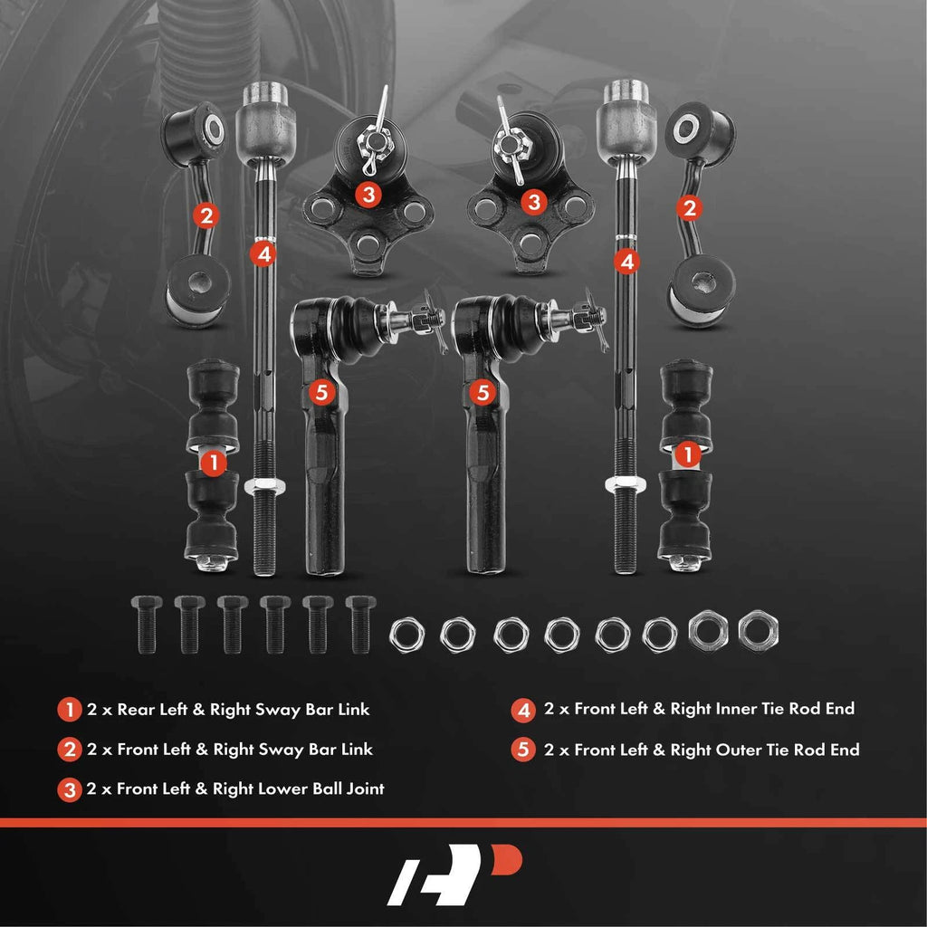 Set of 10 Sway Bar Link Tie Rod Ends for Chevrolet Malibu (1997–2003)