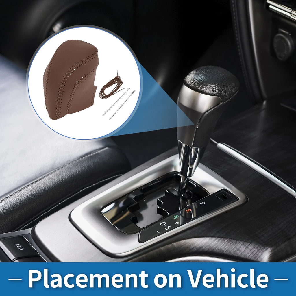1 Pc Gear Shift Knob Cover for Toyota Camry (2018–2024) Brown Faux Leather