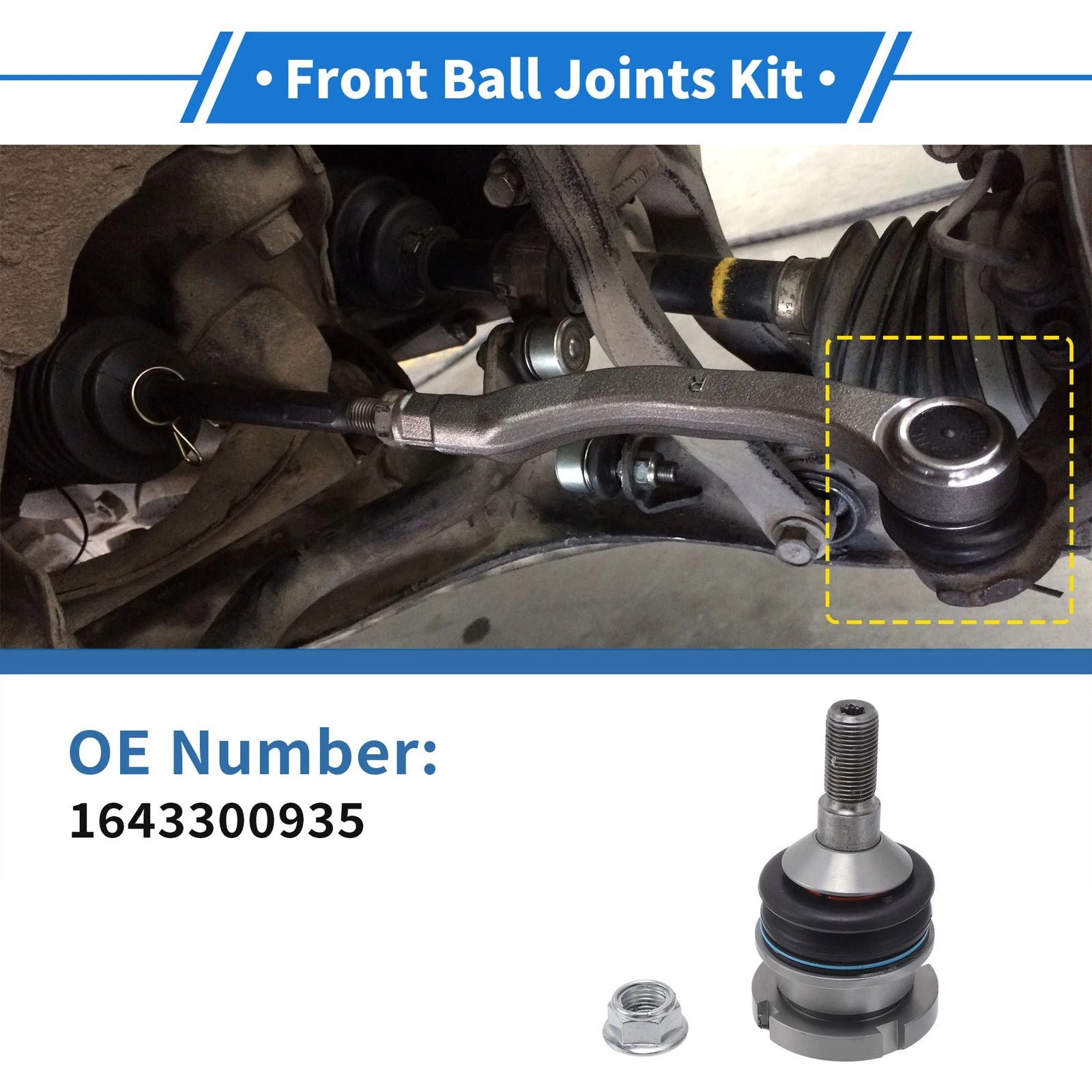 2X Front Lower Ball Joints for Mercedes-Benz GL-Class (2005–2012) No. 1643300935