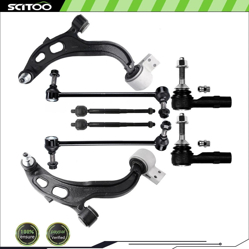 8Pcs Control Arm Ball Joint Tie Rod End Sway Bar for Ford Flex Taurus (2009–2019)