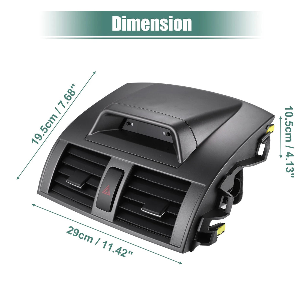Center Dash A/C Air Vent Outlet Panel with Clock for Toyota Corolla (2009–2013)