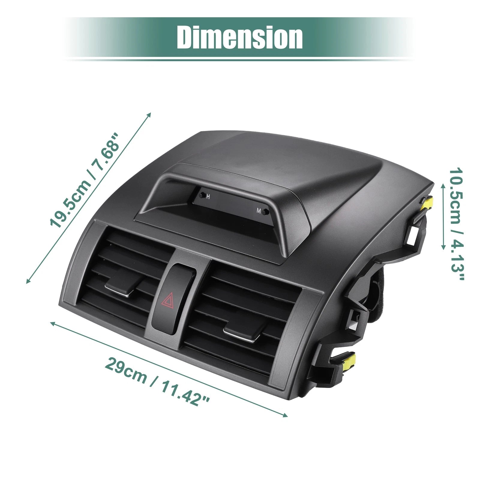 Center Dash A/C Air Vent Outlet Panel with Clock for Toyota Corolla (2009–2013)
