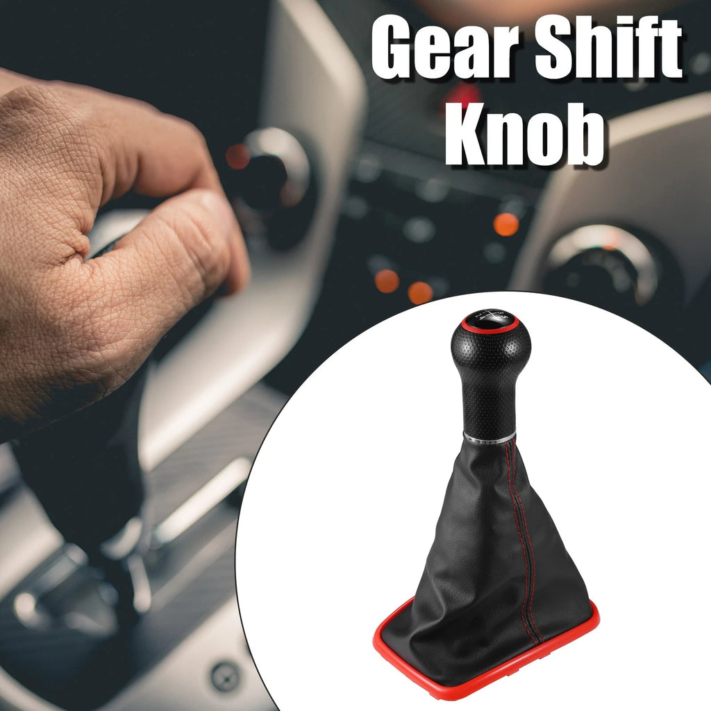 5 Speed Gear Shift Knob Boot with Red Base for Volkswagen Golf (1998–2006)