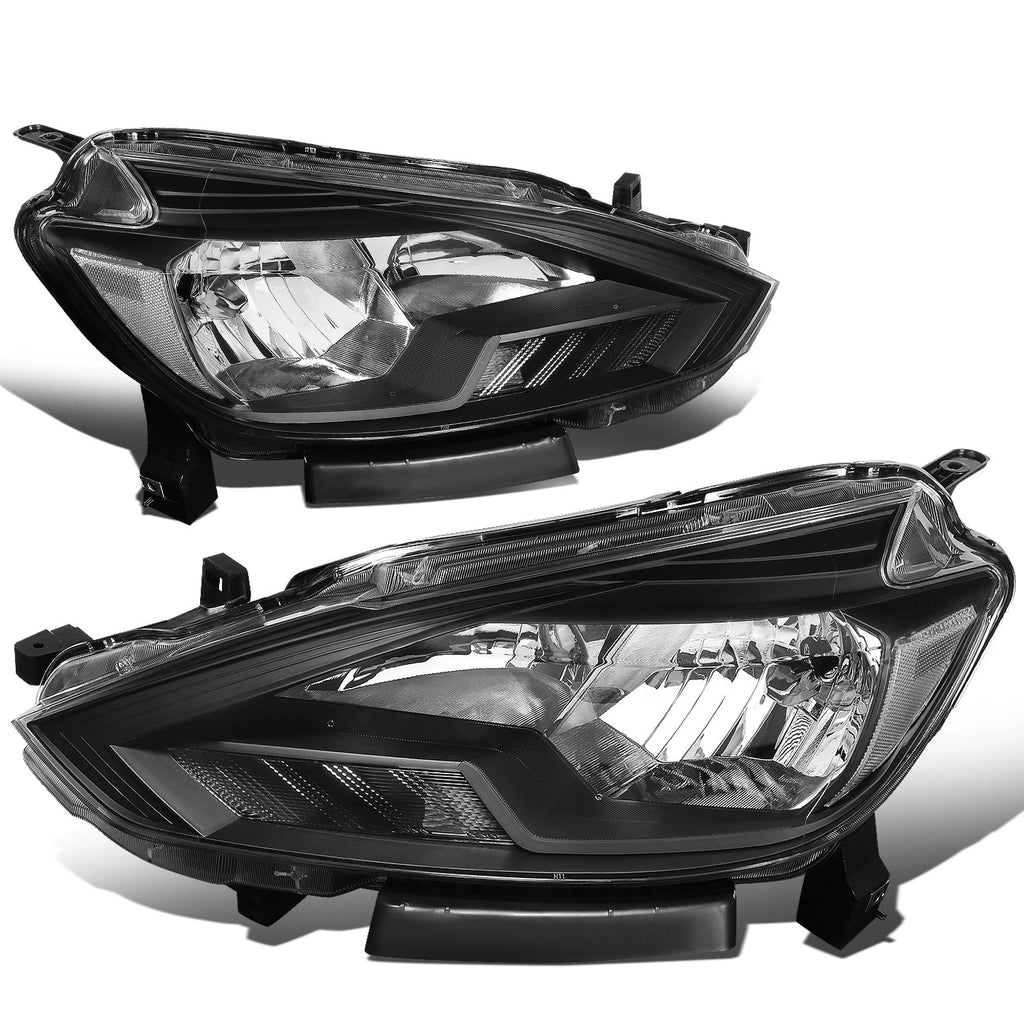 Headlights for Nissan Sentra (2016–2018) - Black Housing, Clear Lens