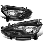 Headlights for Nissan Sentra (2016–2018) - Black Housing, Clear Lens