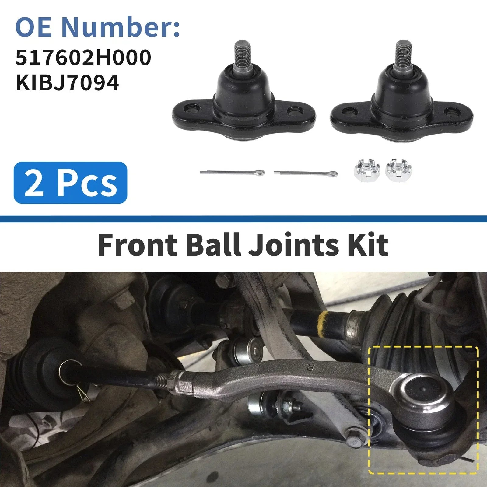 2 x Front Lower Ball Joints for Hyundai Elantra (2005-2011)