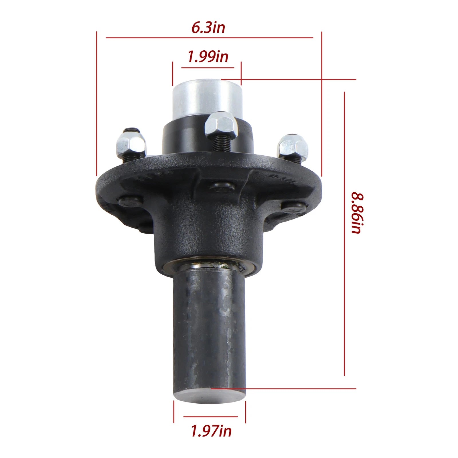 Set of 2 Pre-Assembled Trailer Hub Kits for 3" Axles (Fit 5 on 4.75")