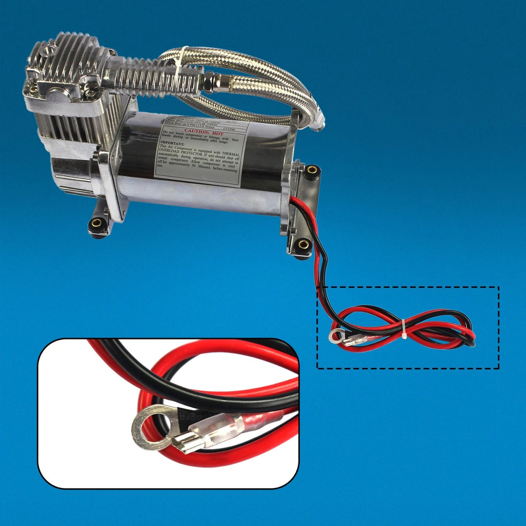 Dual Chrome Air Compressor Kit for Universal Vehicles (12V)