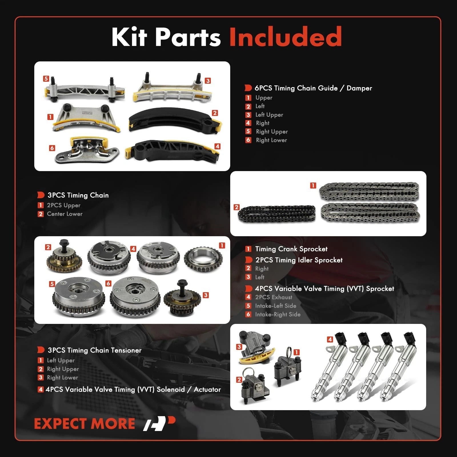 2X Timing Chain Kit for Chevy Equinox (2008–2017) Impala Malibu Cadillac