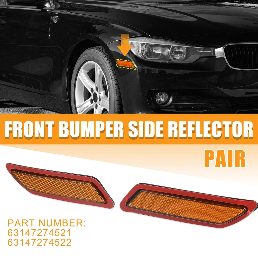 Pair Bumper Reflector Side Marker 63147274522 for BMW 3-Series (2013–2015)