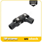 3/4" Round Universal Steering Double U-Joint Shaft - Black