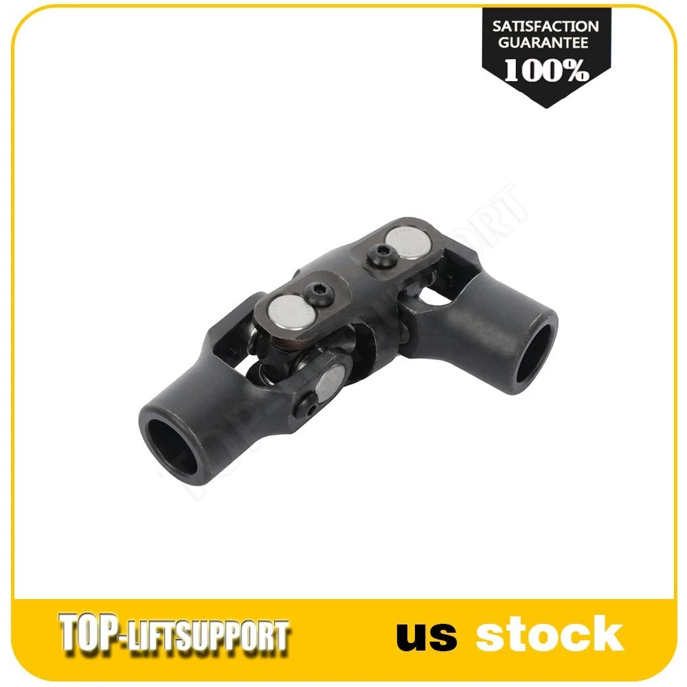 3/4" Round Universal Steering Double U-Joint Shaft - Black