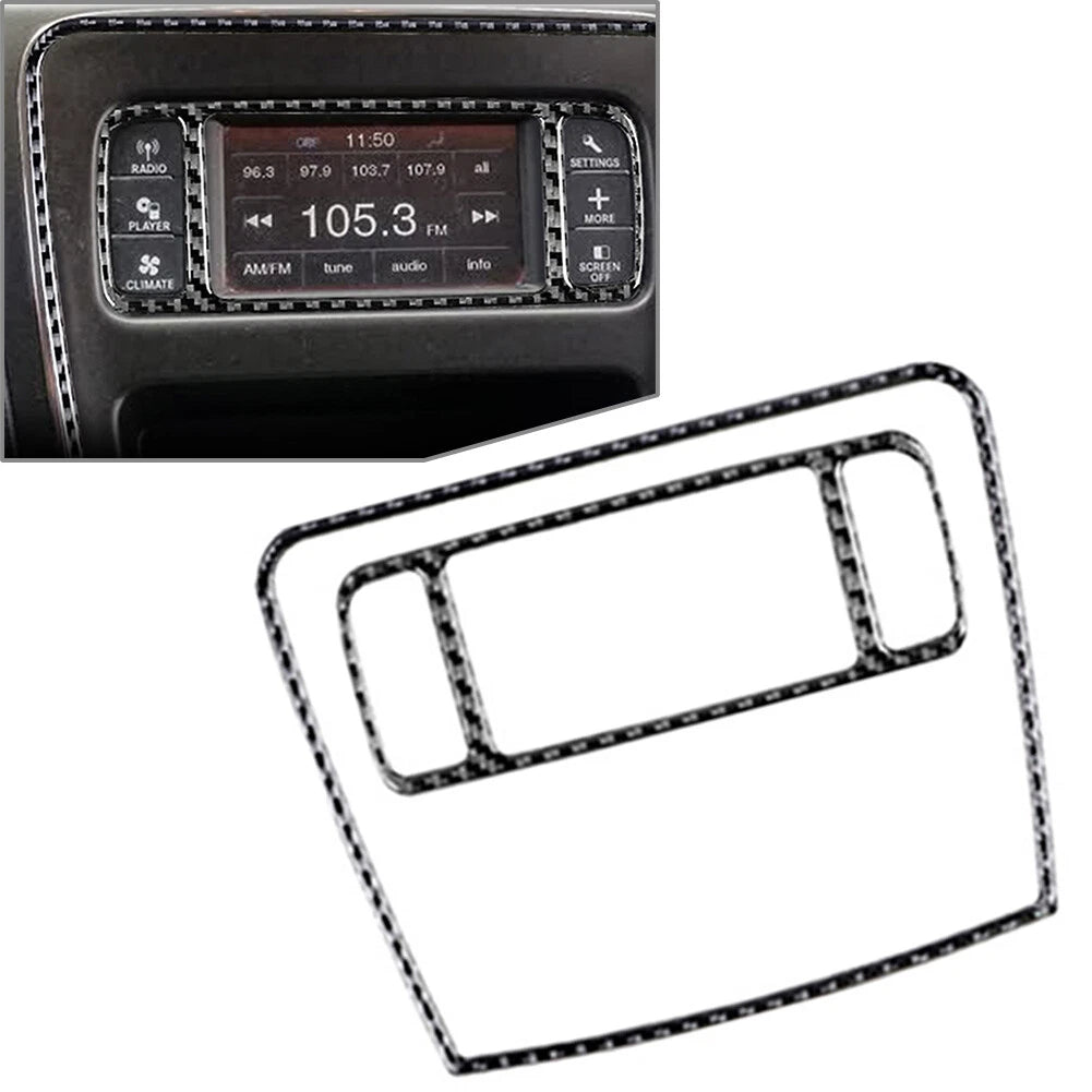 Carbon Fiber Central Control Radio Panel Cover for Dodge Journey (2011–2018)