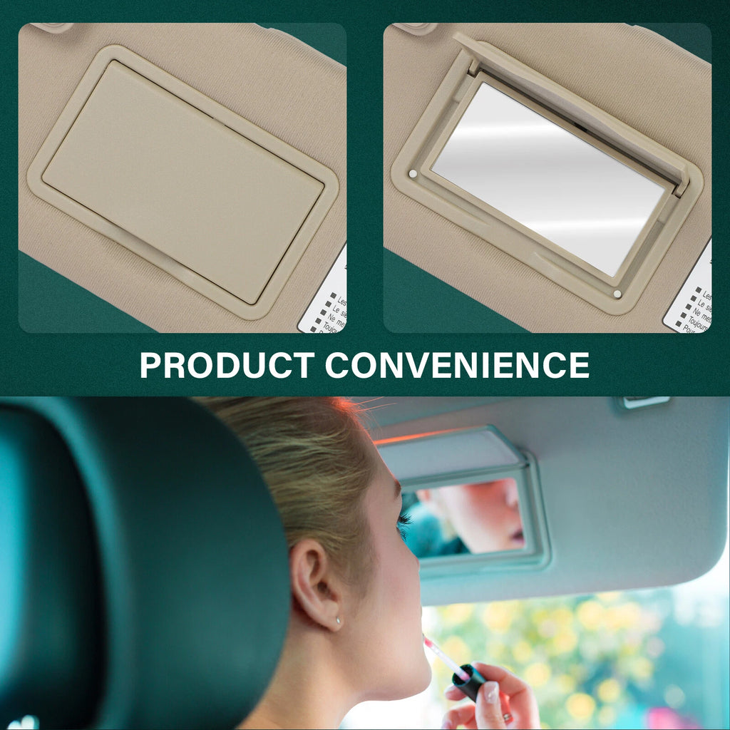 Left Driver Side Sun Visor for Hyundai Sonata (2005–2008) - Beige